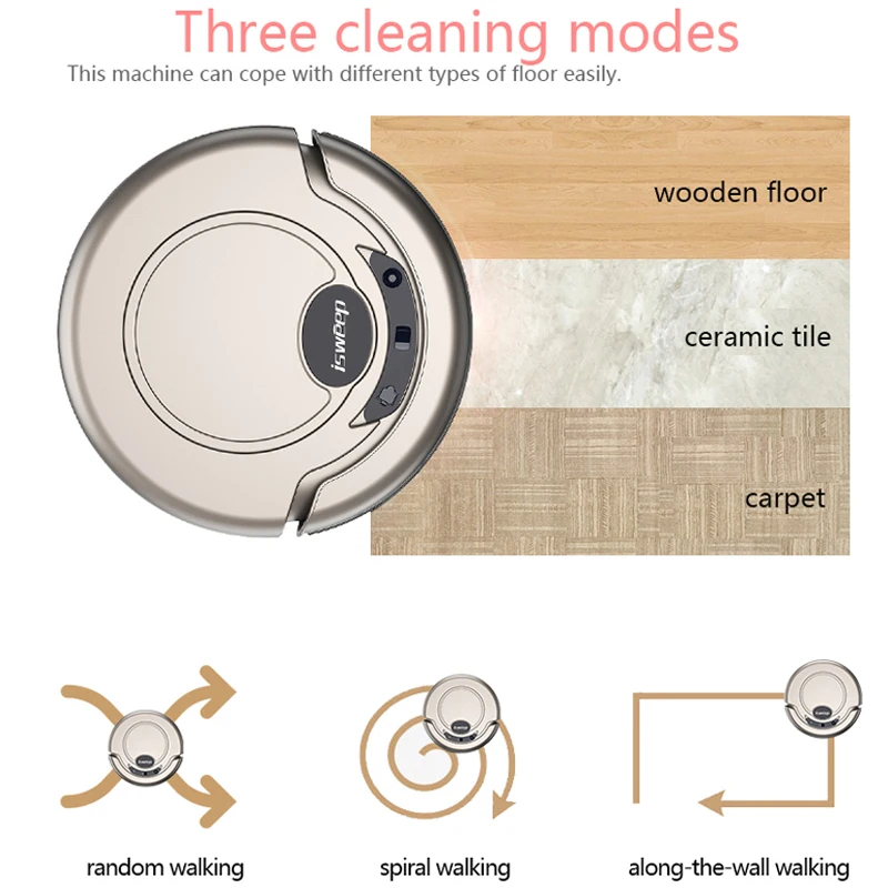 Isweep Vacuum Cleaner Robot for Home 1000PA Dry and Wet Mopping Smart Sweeper S320