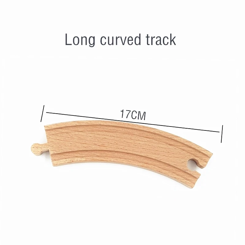 Long curved track Аксессуары для деревянных поездов, железная дорога, совместимая с деревянными поездами, железная дорога со всеми брендами, Прямая поставка - Цвет: Long curved track