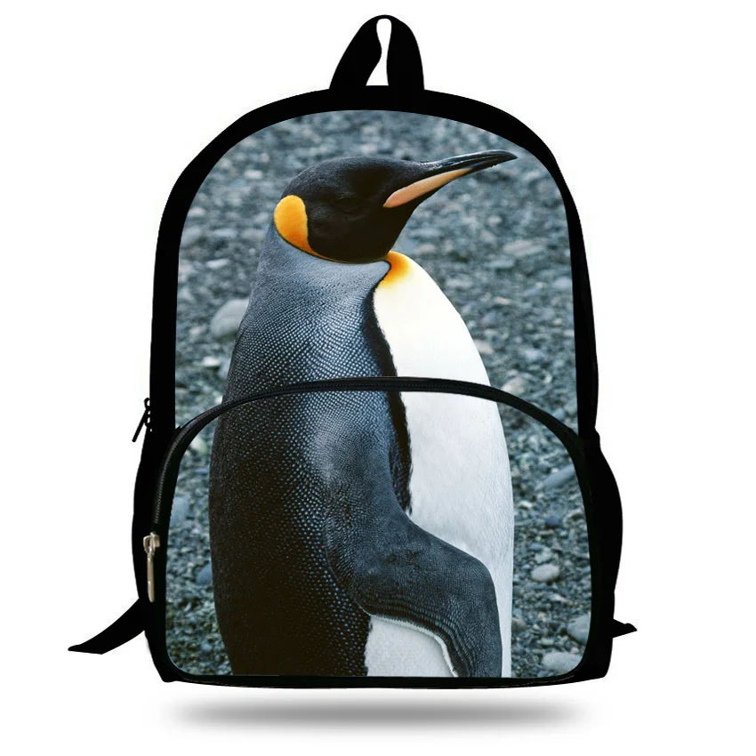 

16-Inch Cute Animal Print Bag Penguin Pattern Bag For Kids Boys Penguin Backpack For Teenage Girls School Backpacks