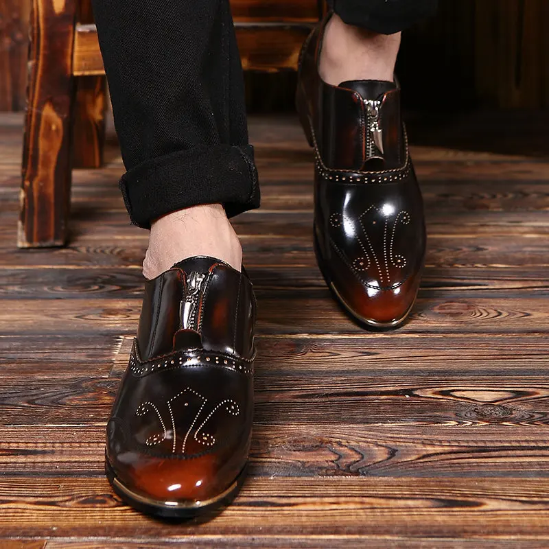 TOURSH Luxury Derby Shoes Genuine Leather Men Casual Oxford Shoes Formal Wedding Formal Black