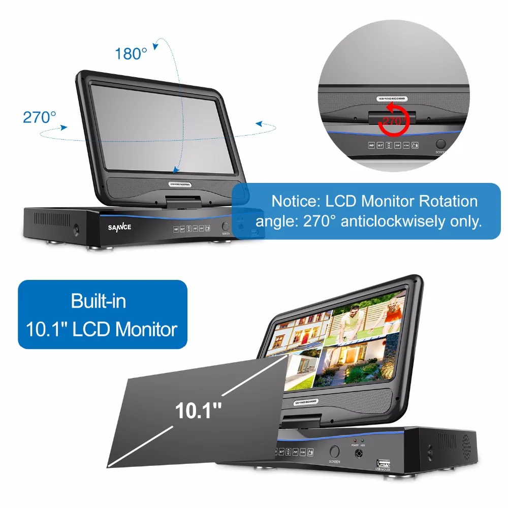 SANNCE 4CH FHD 1080P камера безопасности системы видеонаблюдения DVR с 10,1 ''lcd и 4 шт 2.0MP Всепогодная камера наблюдения