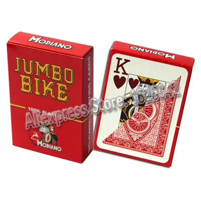 Modiano Jumbo Bike Poker Размер 2 Jumbo индекс пластиковые игровые карты качества казино Сделано в Италии - Цвет: 2 red