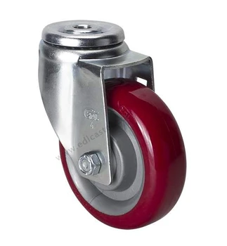 

1PC EDL Medium Duty 4 Inch Casters Wheels 130Kg Polyurethane PU Wheels Castors Bolt Hole Swivel Roller Industrial for trolley