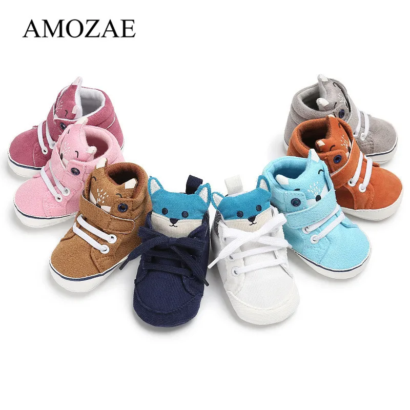 

Baby Boy Girls Cute Casual Baby Shoes Toddler Amozae Newborn Baby Girls Autumn Fox Head Lace First Walkers Warm Sneakers Shoes