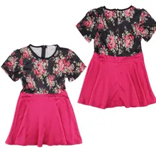 Princess Kid Girls One Piece Dress Floral Short Sleeve Baby Clothing Party Tutu Dresses New