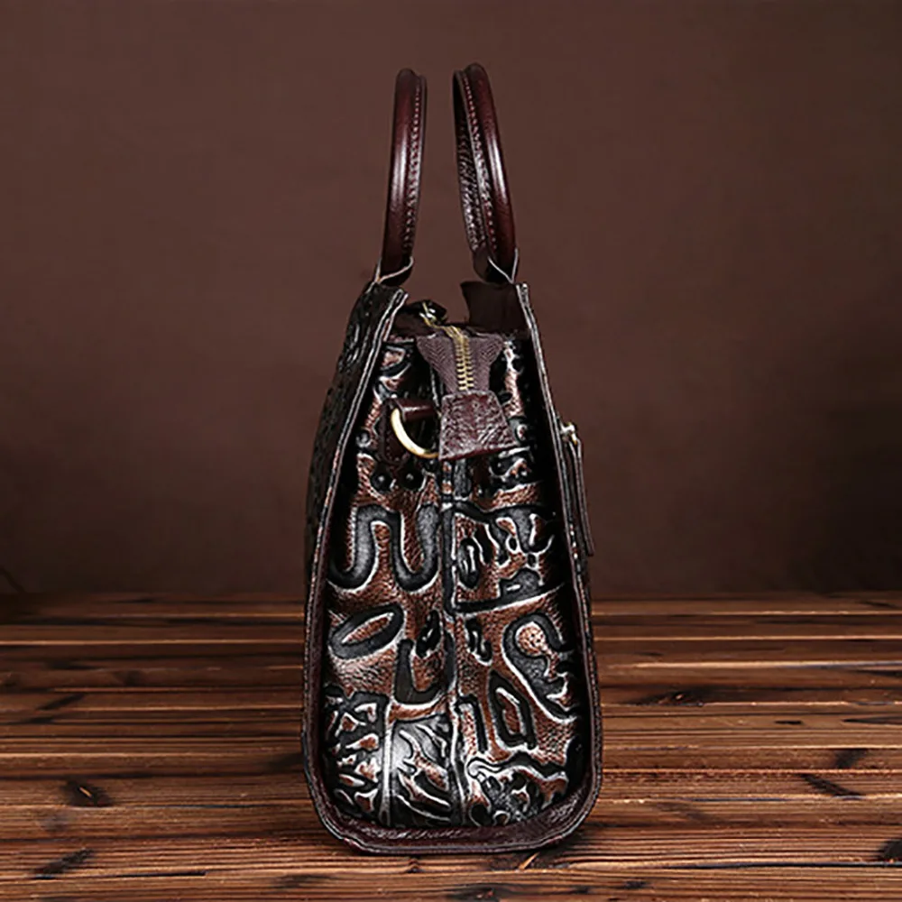 Винтажная дизайнерская женская сумка из натуральной воловьей кожи мессенджер в