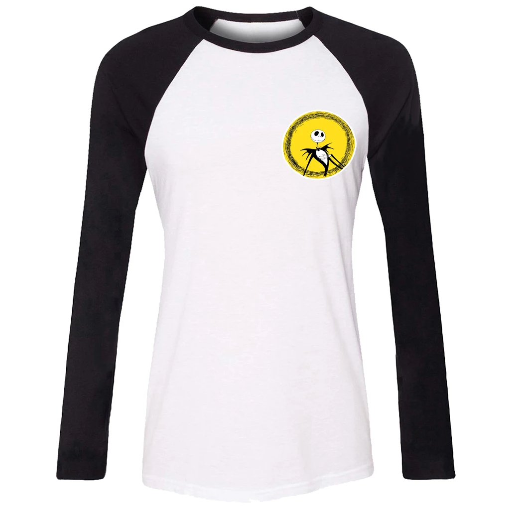 The Nightmare Before Christmas Jack Skellington Skull T Shirt Women Girl Japanese e Piece Anime Tshirt Raglan Long Sleeve Tees in T Shirts from Women s