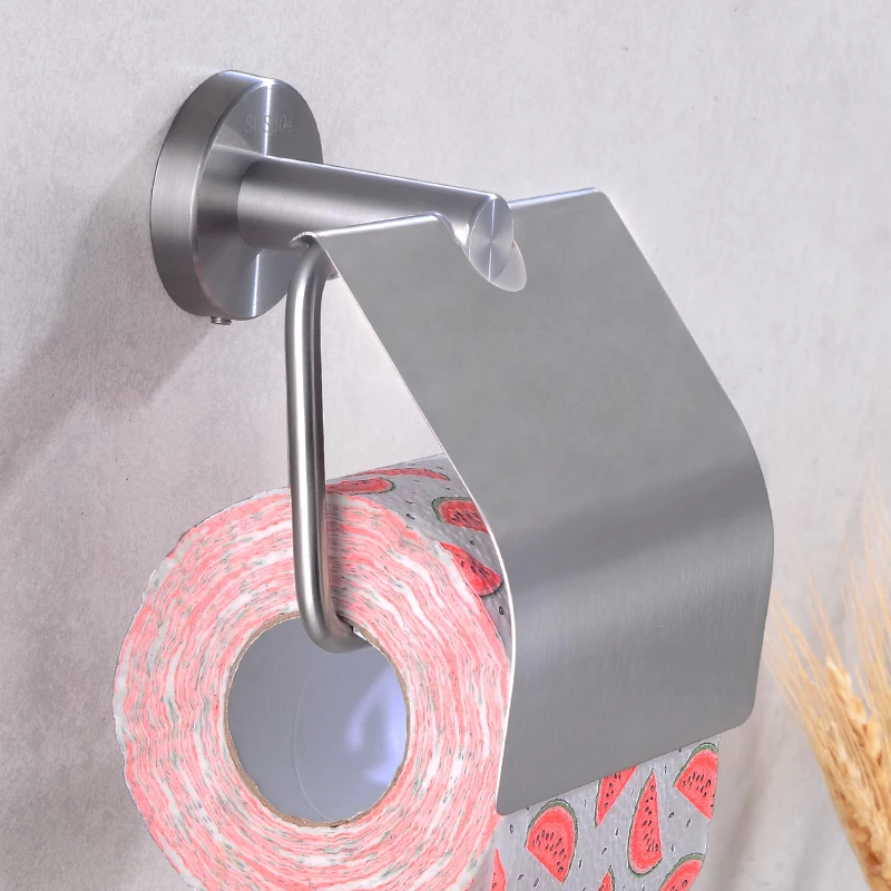 Stainless Steel Toilet Paper Holder Creative Cover Paper Towel Holder Rack Wall Mounted Bathroom Toilet Tissue Roll Paper Holder