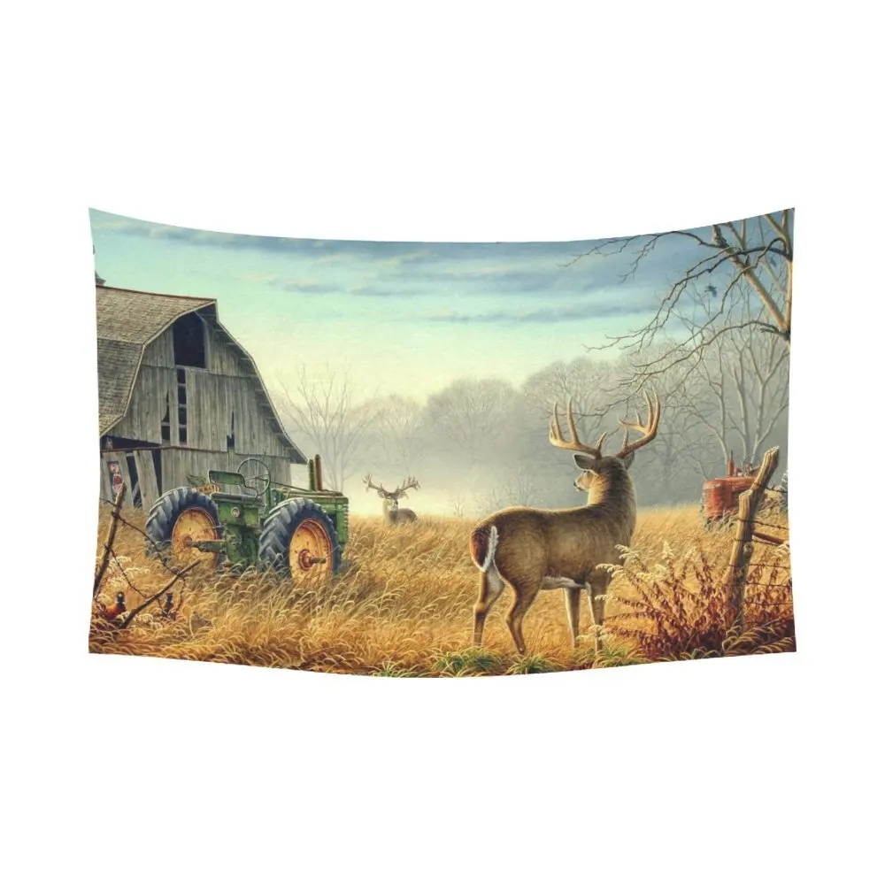 CHARMHOME Custom Tapestry Birds Deer Farm Wonderful Home Decoration