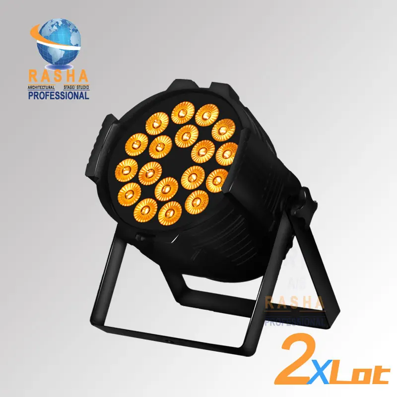 

2X LOT Rasha Hex 18*18W 6in1 RGBAW UV LED Par Light Aluminum LED Par Can With DMX IN&OUT,Power IN&OUT For Stage Event Project