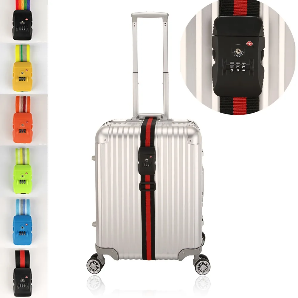 

Sigle Luggage Strap with Combination Lock 3-Digit TSA Lock Trolley Suitcase Safety Belt for Travel Luggage Packing