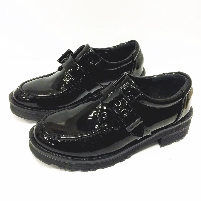 England Style Women Shoes Retro Women Oxfords Buckle Women's Patent