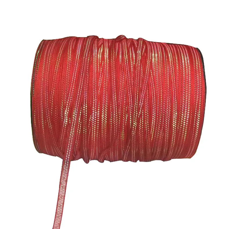 Cinta de Organza de gasa sinfónica roja de 3mm, lazo de cuerda ...