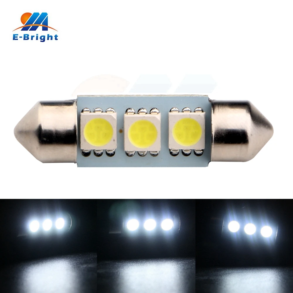 

10pcs 36mm 39mm 41mm 3 SMD 5050 3 Led 12V Car LED Light Auto Festoon Reading Dome Bulbs 3022 3021 3175 6428 6430 3423 3425 6411