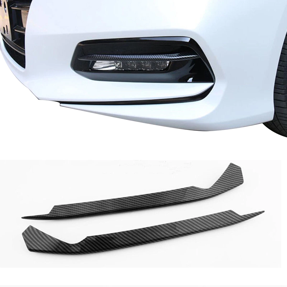 

2PCS Carbon Fiber Look Style Front Fog Light Trim For Honda 2018 2019 for Car Decoration Car Light Sticker Trim