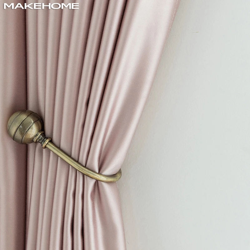 

MAKEHOME Milky Touch feeling Solid Modern Curtains for Bedroom Living Room Blinds Faux Silk Window Curtain Custom Size Pannel