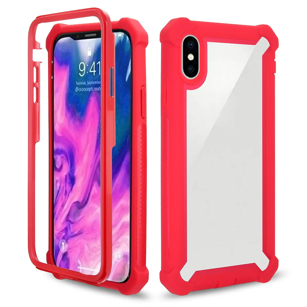 Для iPhone X/XS 5,8 дюймов противоударный с задней пластиной ультра тонкий грязестойкий силиконовый элегантный стильный простой чехол