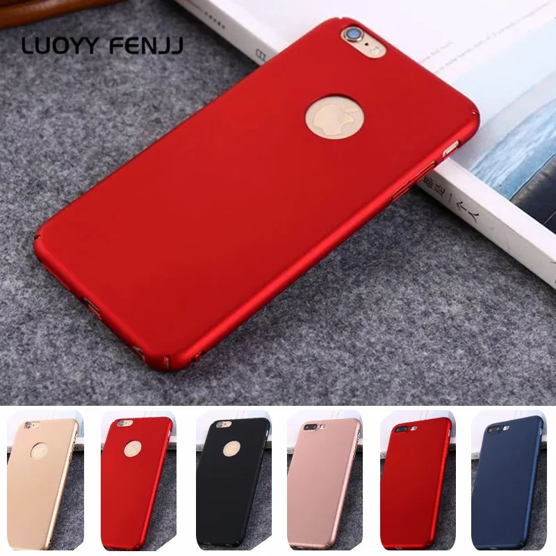 

LUOYY FENJJ Plain Matte Case For iPhone 6 6s 7 Plus Cover Hard Plastic Ultra thin Protect Phone Case For iPhone 7 8 Plus X Coque