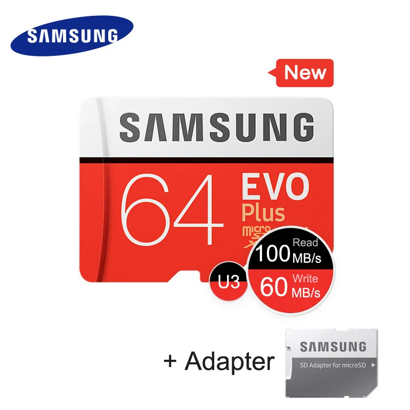 

SAMSUNG Memory Card EVO+ Class 10 64GB SDHC SDXC Micro SD Grade EVO Plus C10 64G UHS TF Flash Microsd Trans 32GB 128GB 256GB