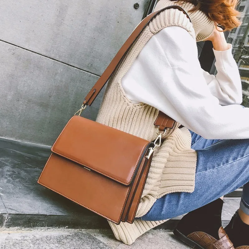 

Vintage Pu Leather Women Messenger Bags Girl Shoulder Bag Crossbody Big Neutral Female Luxury Designer Handbags High Quality