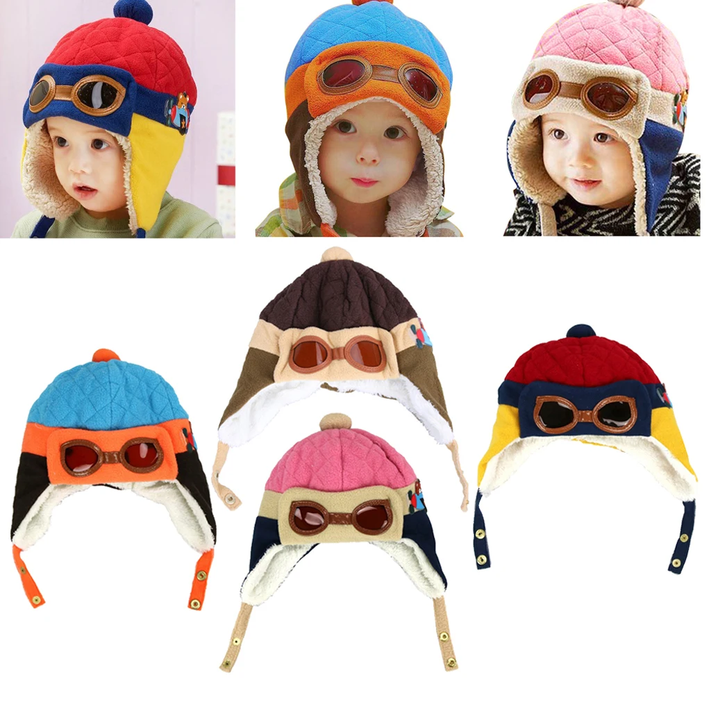 12 Months to 4 Years Baby Winter Hat Cool Boy Girl Kids Aviator Warm Cap Beanie
