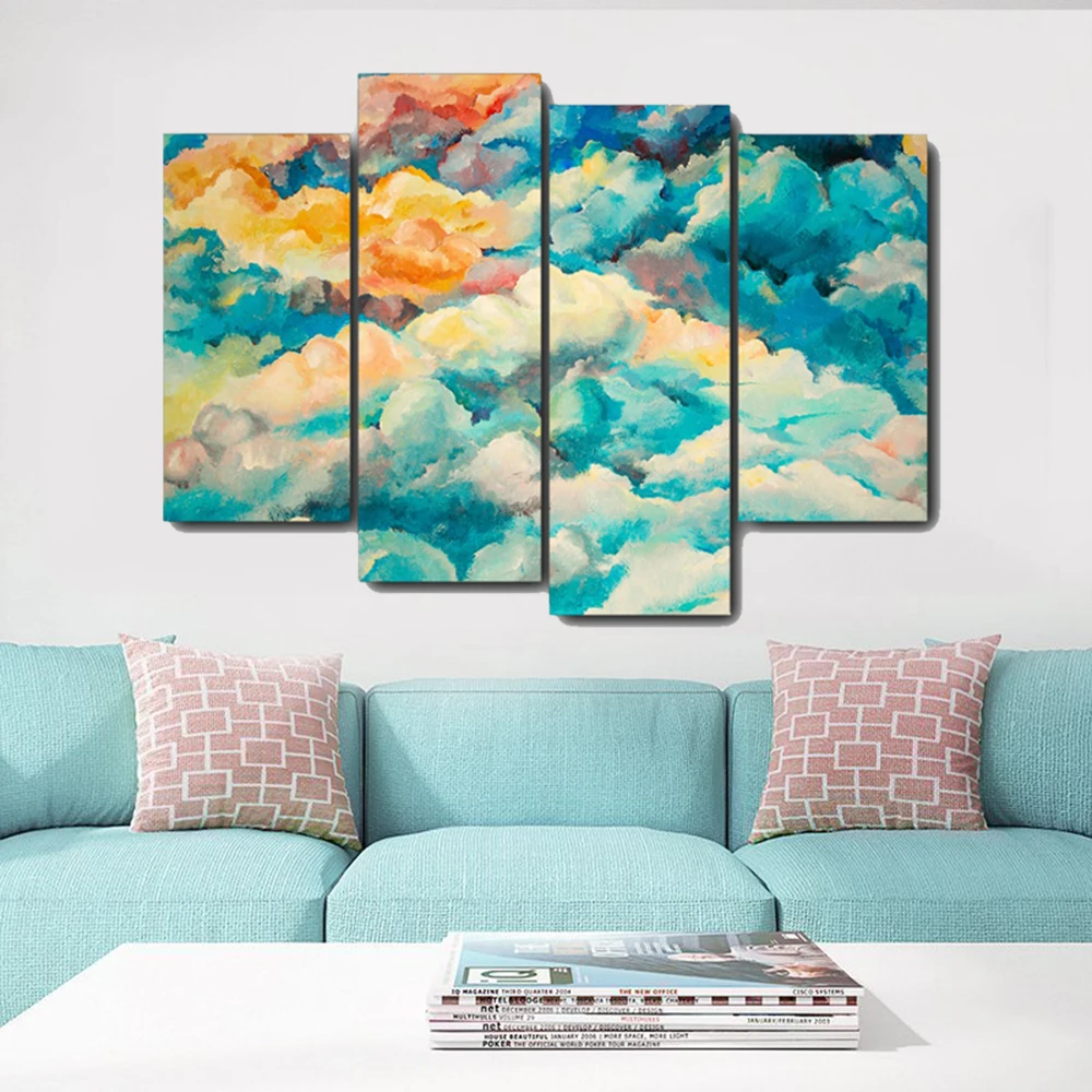 

Watercolor Dreamy Clouds Canvas Painting Calligraphy Poster And Prints Living Room House Wall Decor Art Home Decoration Picture