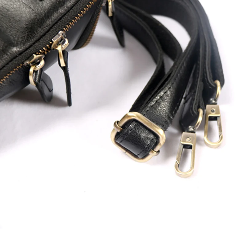 AETOO Men's leather chest bag men's sports leisure bag Korean version retro small bag cowhide crossbody bag