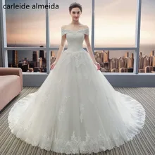 Vestido de Noiva Off-the-Ombro vestido de Baile Vestidos de Casamento com Renda Apliques 2018 Trouwjurk