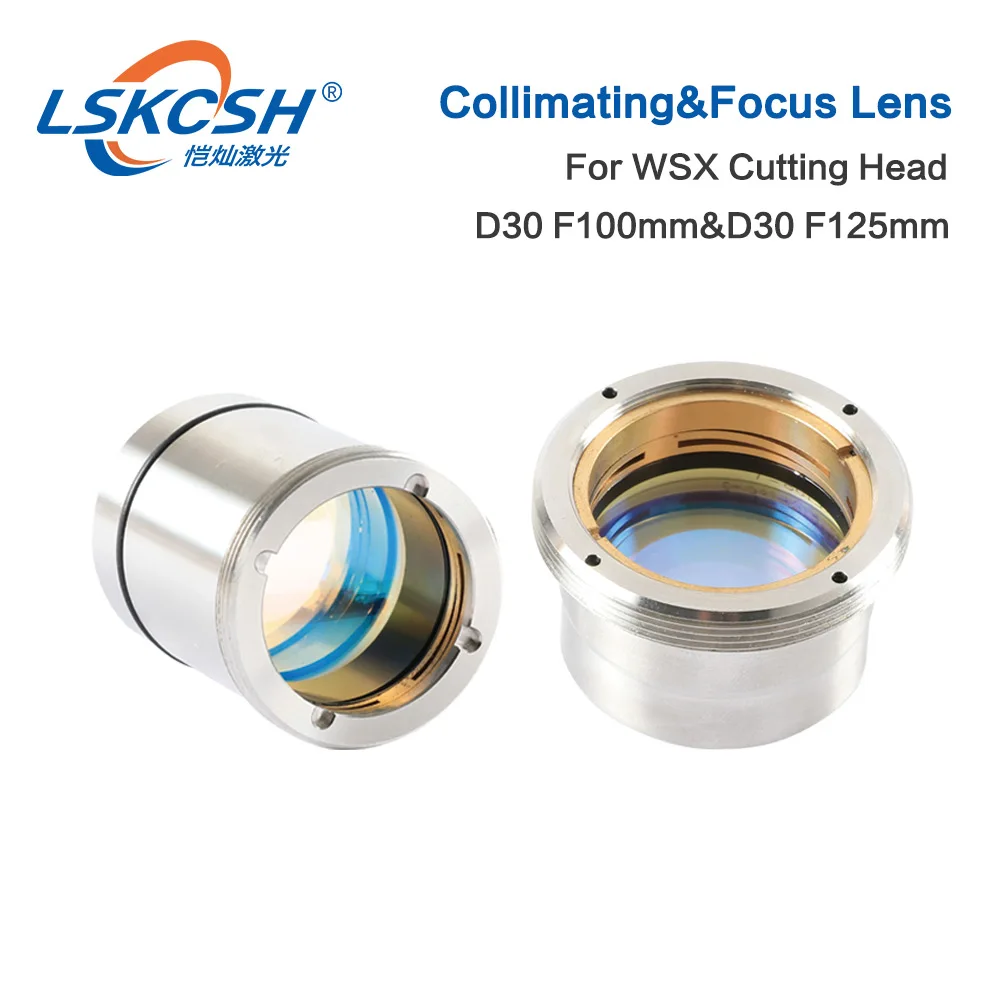 

LSKCSH Fiber Laser Focus Collimating Lens D30 F100 F125mm with Lens Holder for WSX Laser Cutting Head KC13 KC15 NC30