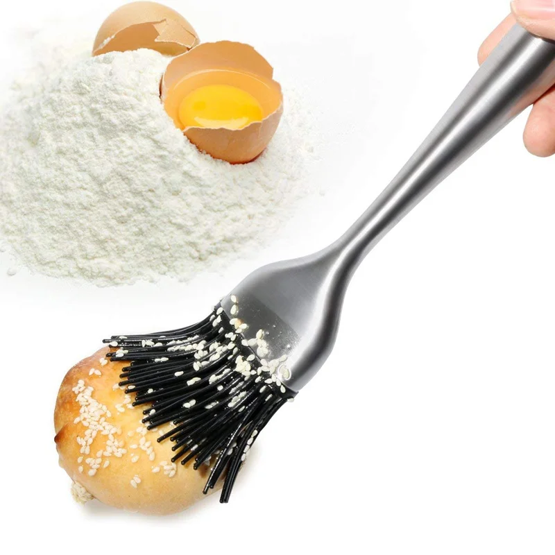 Silicone BBQ Brush BPA Free Basting Pastry Brush with Stainless Steel Handle Barbecue Turkey Oil for Grilling silicone basting brush
