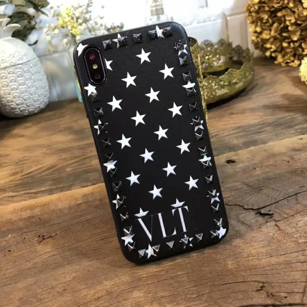 

HOKEJ Metal rivet phone case, TPU leather case, designed for iphone 11 6 7 8 X XR 11por Max stylish cute mobile Phone Bag Design