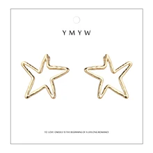 YMYW Ctue бренд романтическая Геометрическая Звезда пустотелая Золотая шпилька серьги Новинка амулеты для женщин подарок на вечеринку мода Brincos Bijoux
