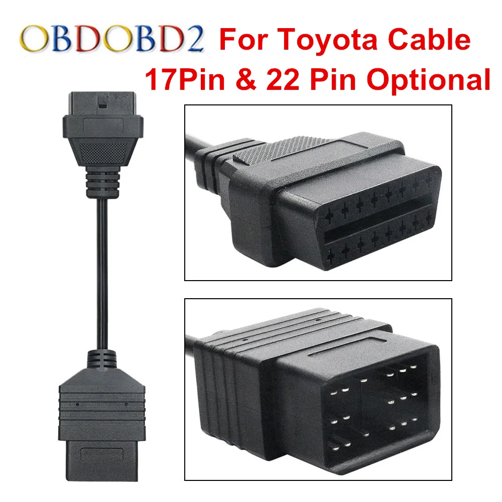 Для Toyota 17Pin Male/22Pin Male To 16Pin OBDII Femal диагностический кабель OBD2 разъем для 17 Pin 22