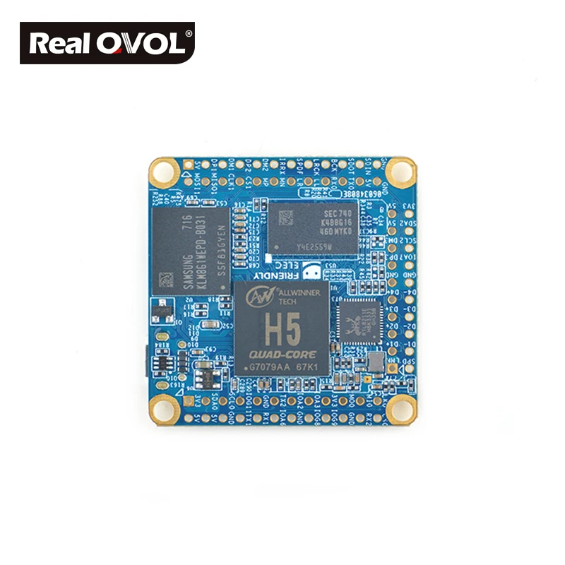 RealQvol Friendlyarm NanoPi NEO Core2 512 МБ/1 ГБ DDR3 Оперативная память Allwinner H5, 64-разрядным четырёхъядерным Cortex A53 8 Гб памяти на носителе eMMC u-boot, Ubuntu core