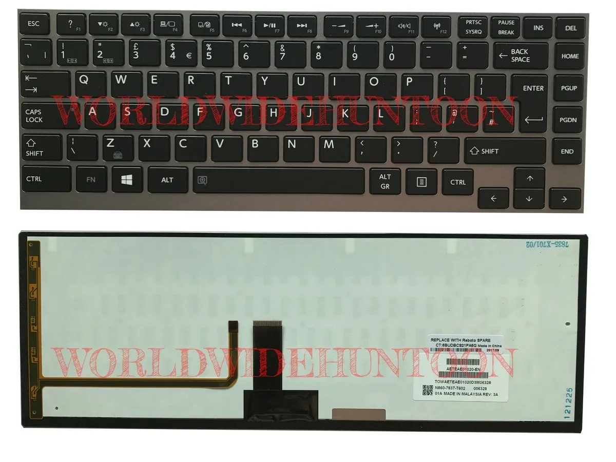 

Reboto Original Brand New Laptop Keyboard for Toshiba Z830 Z835 Z930 Z935 UK Layout keyboard With backlit 100% Fully Tested