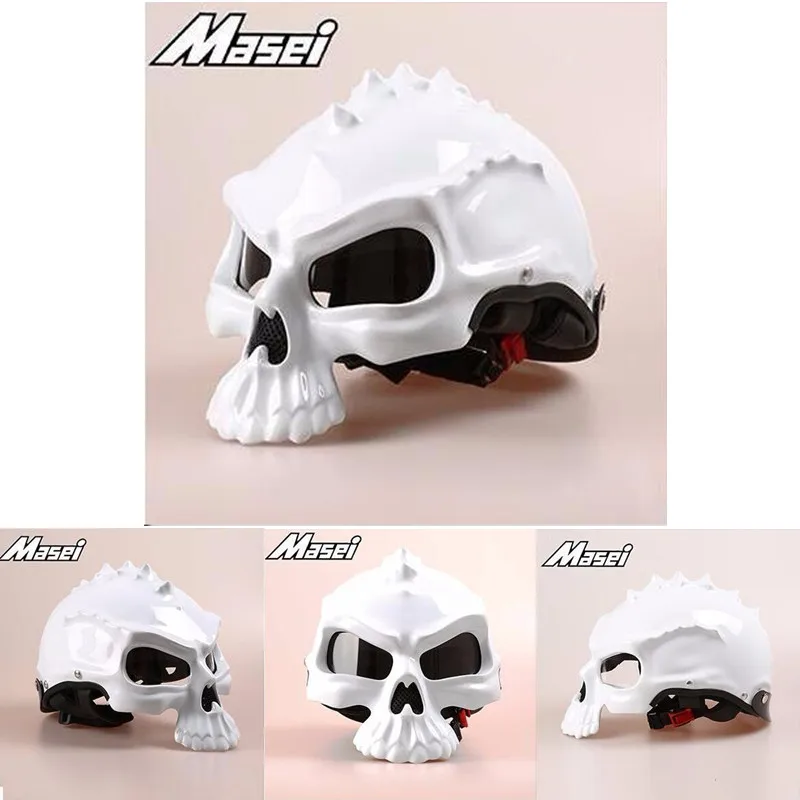 (1pc&11colors) Factory Outlets Masei CG489 Brand Motorcycle Skull Helmets Capacete Casco Racing Motor Half Face Helmet Casque