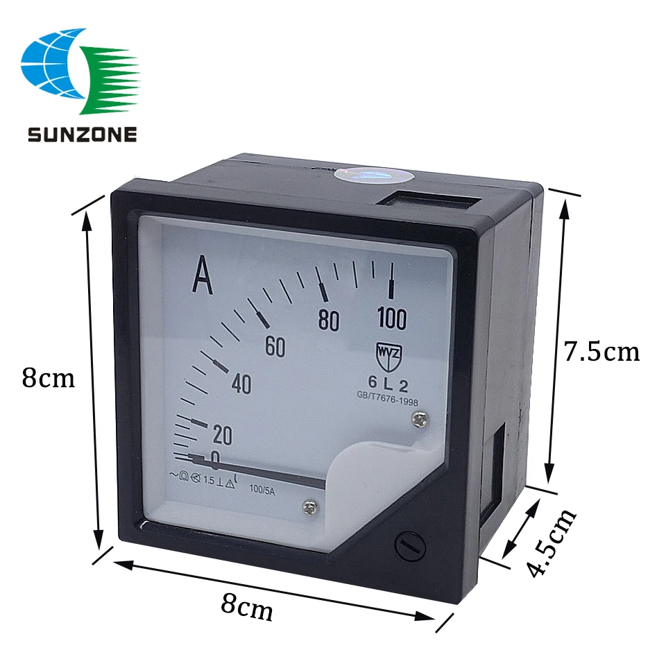 6L2 100/5A Pointer AC Ammeter Generator Current Panel Meter 0-100A