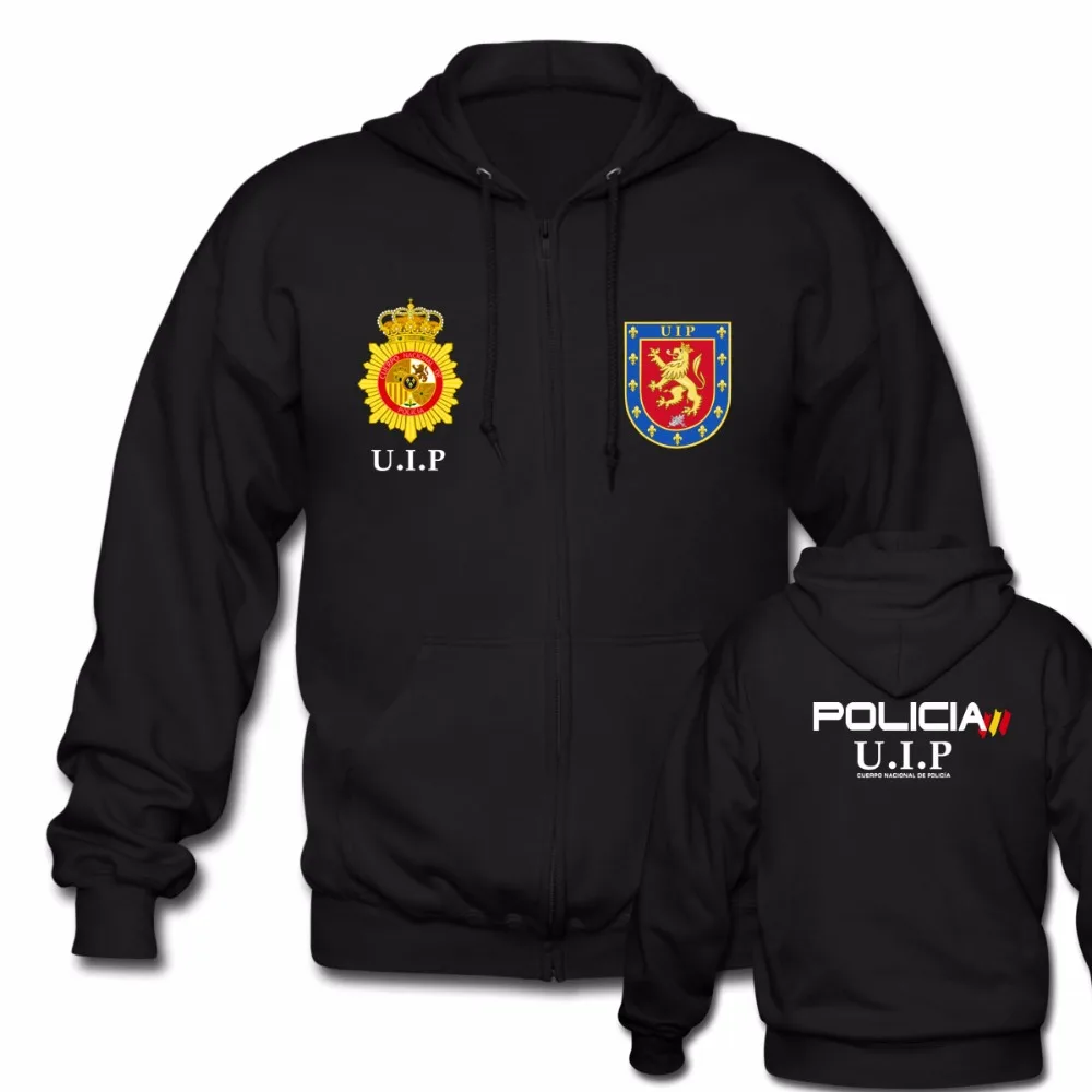Espana Policia испанская национальная полиция Espana Policia CNP UIP УПО анти бунт спецназ GEO идет спецназ мужские и женские толстовки на молнии