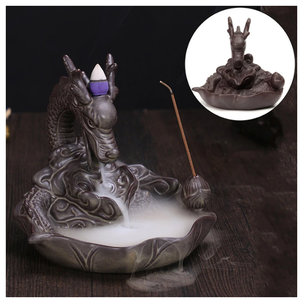 Buy Dragon Ceramic Backflow Cone Incense Burner Dragon