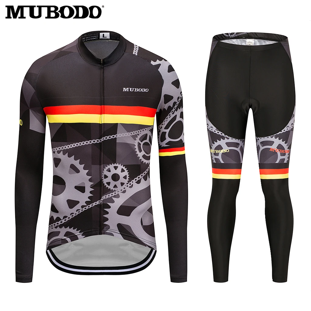 

MUBODO 2018 Pro Team Long Cycling Jersey Sets Summer Sunscreen clothes MTB bicycle shirts Men's Mountaion Bike Clothing