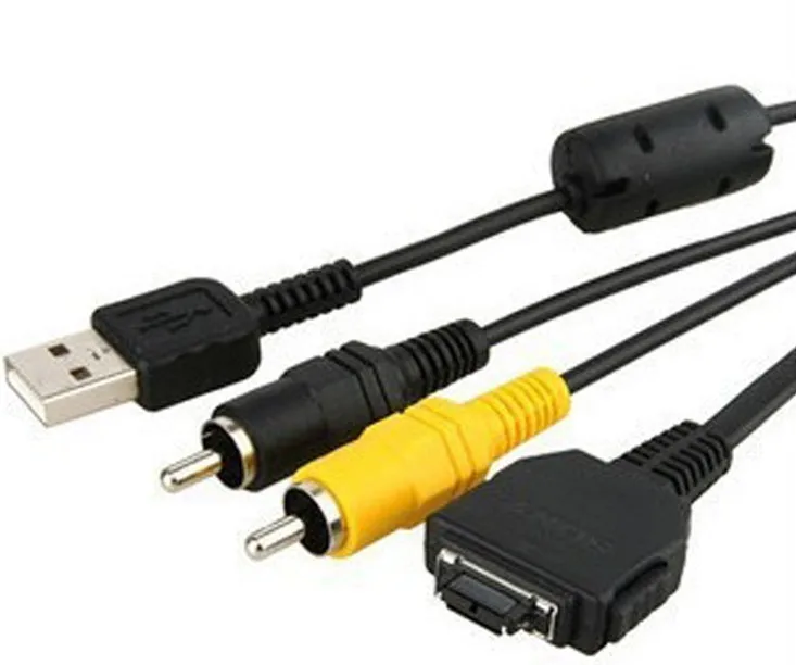 10 قطعة USB و AV TVOUT كابل VMC-MD1 لسوني كاميرا DSC-W130 DSC-W150-W170-W70