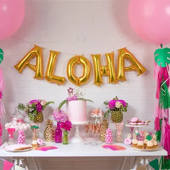 

5pcs Hawaii Party Decorations Pineapple Foil Balloons Aloha Party balloon Letter Air Balls Pineapple Party Supplies Globos