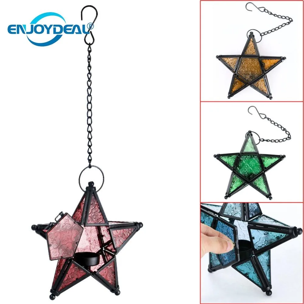 1 шт. декоративный подвесной светильник в виде звезды|metal glass holder|glass hanging lanternholder for