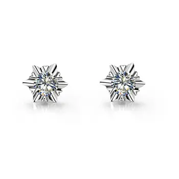 

0.6CT/Piece Snowflake Earrings Stud Solid Gold Earrings Push Back Style Positive Diamond Stud Verified Engagement Stud Earrings