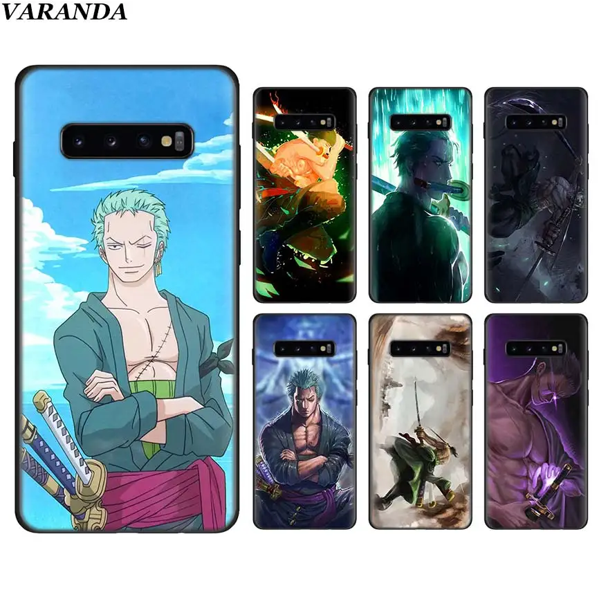 

One Piece Roronoa Zoro Black Silicone Cases for Samsung Galaxy S10 Plus S10e S8 S9 Plus A30 A50 M20 M30 Soft Case Cover