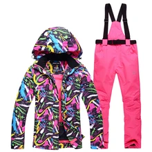 snow suit sets Outdoor sports woman snowboarding clothes Waterproof Warm single Skiing winter coat ski suit set jackets + pants