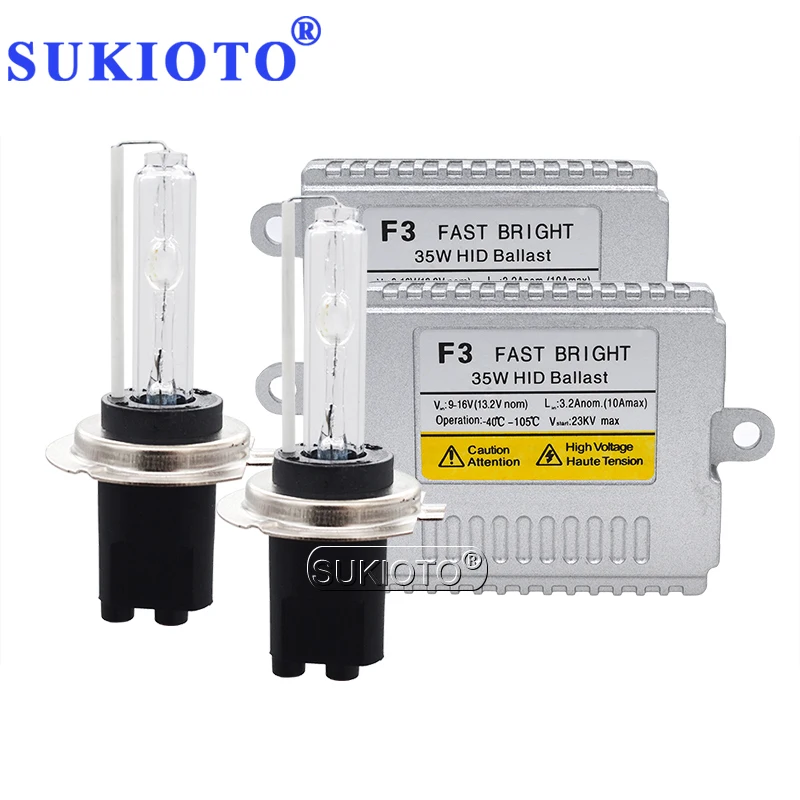Ксеноновая лампа SUKIOTO 35 Вт HID H7C 6000K 5000K 8000K 4300K для автомобисветильник AC F3 цифровая