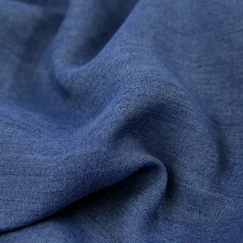 

Summer denim cotton dress blue denim trousers material coat sand wash and soft fabric