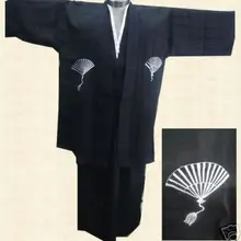 Черное японское мужское кимоно воин Халат Один размер опт и розница B0002