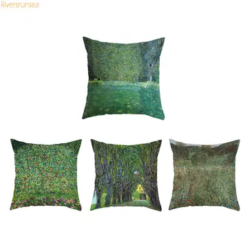 

Green And Sunflower Floweer Seat Garden Vintage Cushion Designer Pillows Oil Painting Pillow Home Decorative Drop Ship Kussen
